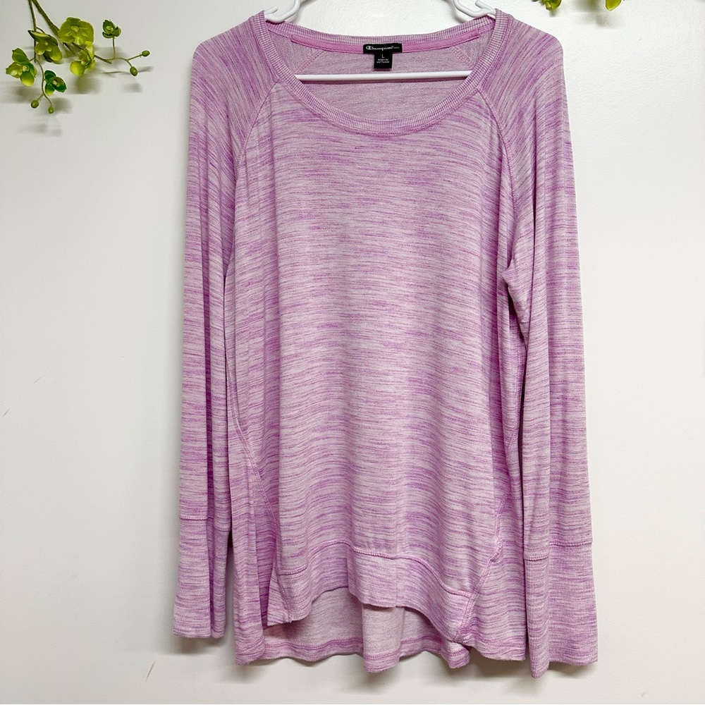 Champion elite size large long sleeve lightweight top, light purple